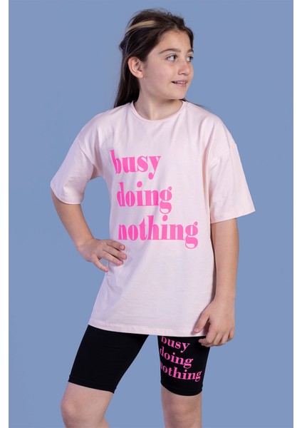 Kız Çocuk Neon Baskılı Taytlı Takım