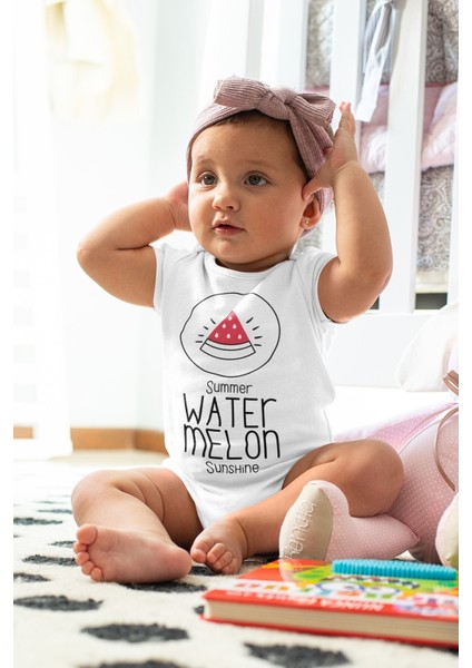 Summer Watermelon Desenli Kısa Kol Unisex Body