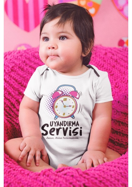 Uyandırma Servisi Desenli Kısa Kol Unisex Body