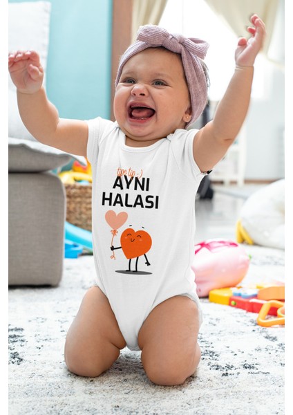 Tipe Tip Aynı Halası Desenli Kısa Kol Unisex Body