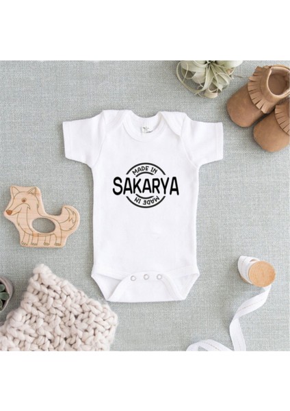 Made In Sakarya Baskılı Beyaz Zıbın