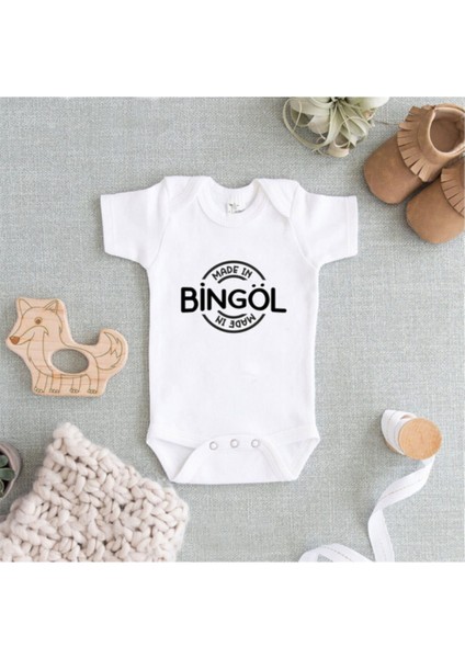 Unisex Beyaz Baskılı Zıbın