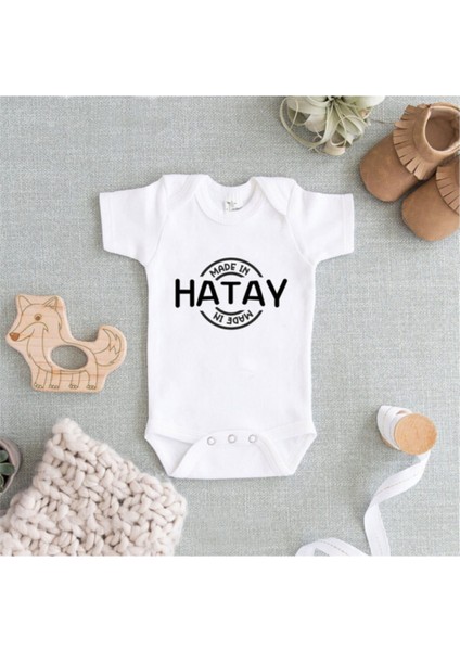 Unisex Beyaz Baskılı Zıbın