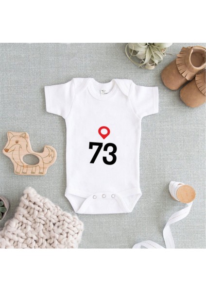 Unisex Beyaz Baskılı Zıbın