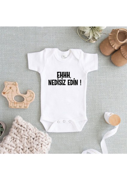 Bebek Beyaz Baskılı Zıbın
