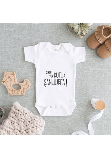 Bebek Beyaz Baskılı Zıbın