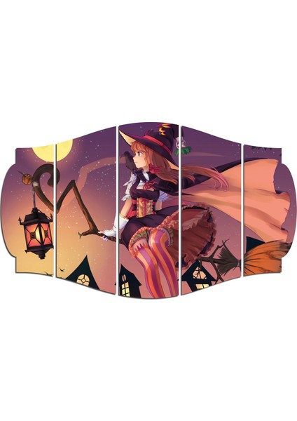 Anime Cadı Süpürge Kız Mdf TABLO-0103 (Model C)