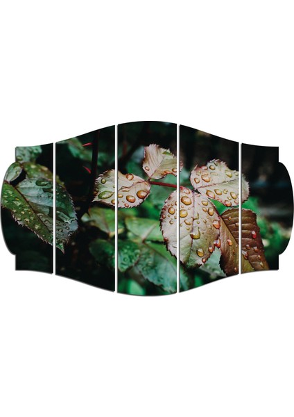 Su Damlası Yapraklar Mdf TABLO-0722 (Model C)