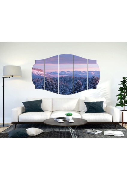 Kar Kış Ağaçlık Orman Mdf TABLO-0666 (Model C)
