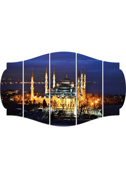 Cami Gece Şehir Manzarası Mdf TABLO-1506 (Model C)