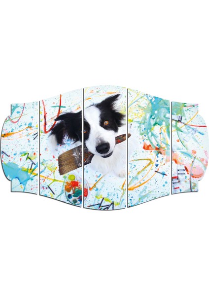 Fırça Tutan Köpek Boyama Mdf TABLO-2914 (Model C)