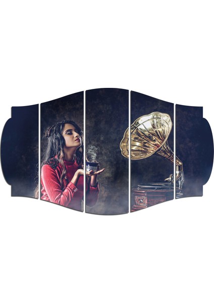 Kadın Gramofon Sanatsal Mdf TABLO-2936 (Model C)