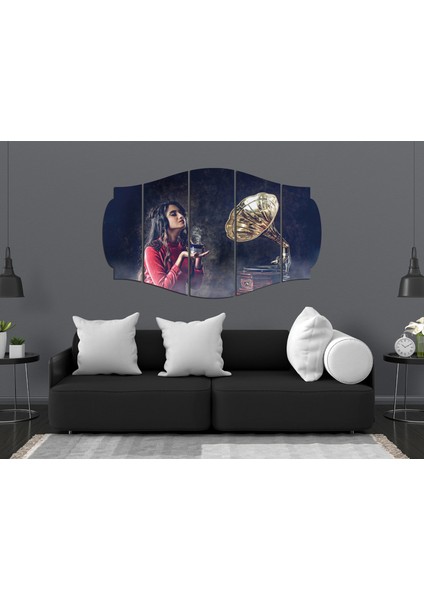 Kadın Gramofon Sanatsal Mdf TABLO-2936 (Model C) modelleri