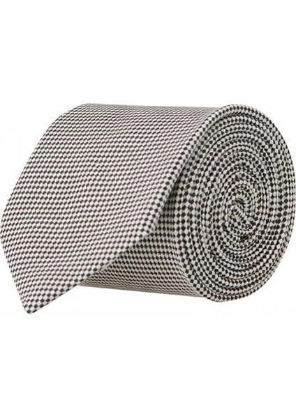 ALTINYILDIZ CLASSICS Erkek Gri-Siyah Desenli Klasik Nano Kravat