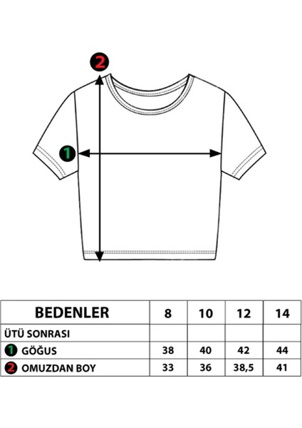 Toontoy Kız Çocuk Crop Model Baskılı Taş Işlemeli Tişört
