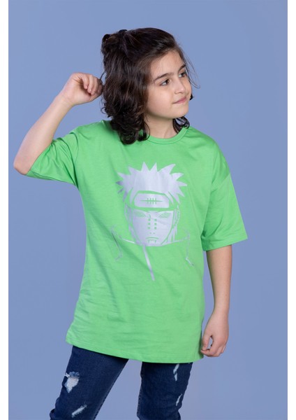 Toontoy Unisex Çocuk Reflektör Baskılı Tişört