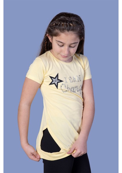 Toontoy Kız Çocuk Yıldız Baskılı Taş Işlemeli Tişört fiyatları