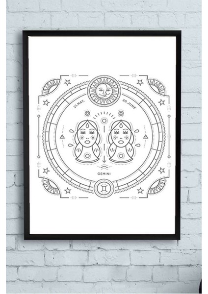 Ikizler Burcu Tasarım Çerçeveli Tablo 3