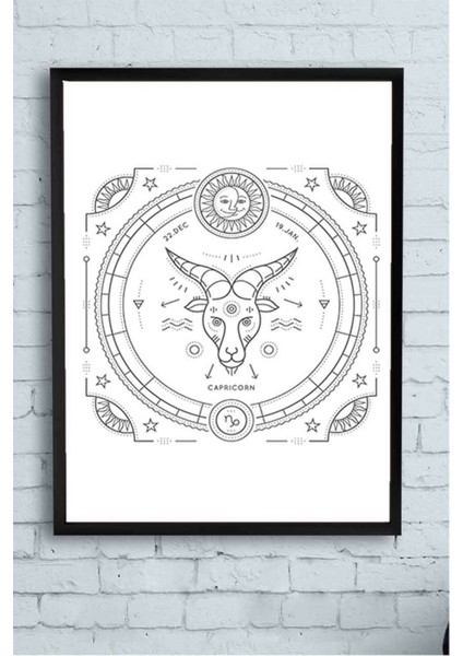 Oğlak Burcu Tasarım Çerçeveli Tablo 3