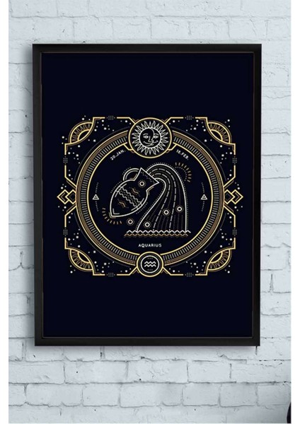 Kova Burcu Tasarım Çerçeveli Tablo 2