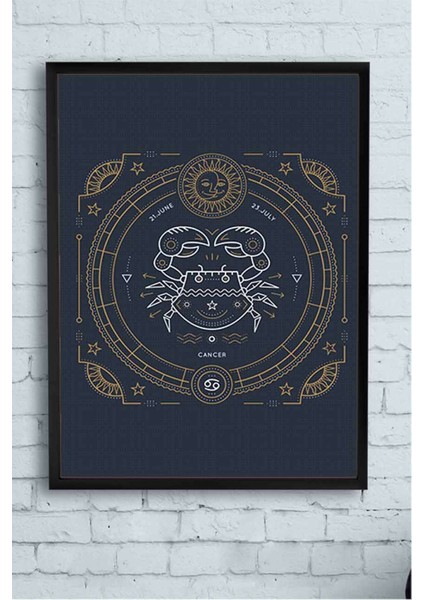 Yengeç Burcu Tasarım Çerçeveli Tablo
