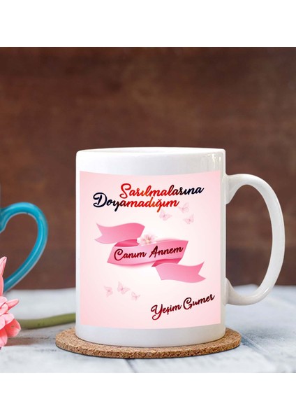 Kişiye Özel Canım Annem 3 Tasarımlı Beyaz Kupa Bardak