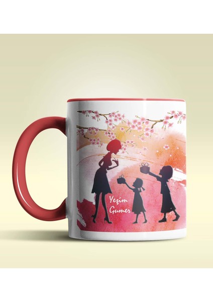 Kişiye Özel Anneler Günün Kutlu Olsun6 Temalı Kırmızı Kupa Bardak