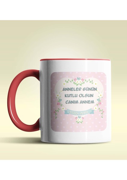 Kişiye Özel Anneler Günün Kutlu Olsun 10KIRMIZI Kupa Bardak