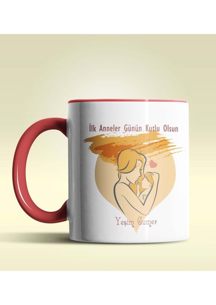 Kişiye Özel Ilk Anneler Günün Kutlu Olsun 3 Tasarımlı Kupa Bardak