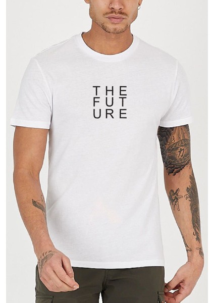 The Future Baskılı Bisiklet Yaka Erkek Tişört