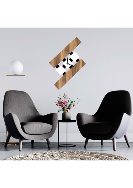 Çapraz Modern Ahşap Duvar Saati