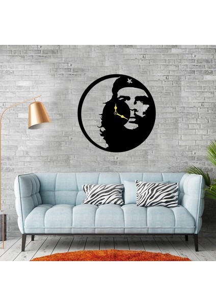 Che Guevara Dekoratif Ahşap Duvar Saati