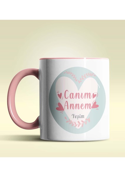 Kişiye Özel Canım Annem Tasarımlı Pembe Kupa Bardak