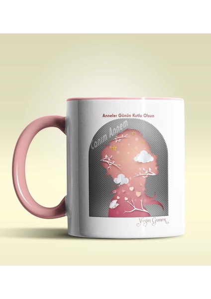 Kişiye Özel Canım Annem 7 Tasarımlı Pembe Kupa Bardak