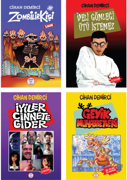 Mizah Serisi - Iyiler Cinnete Gider + Deli Gömleği Ütü Istemez + Geyik Muhabbetleri + Zombilirkişi - 4 Kitap - Yetişkin - Set - Mizah - Cihan Demirci