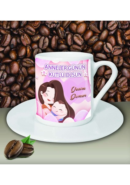 Kişiye Özel Anneler Günün Kutlu Olsun 15 Tema Beyaz Kahve Fincanı