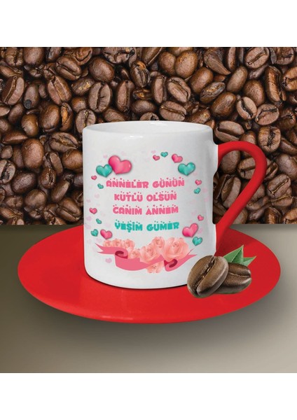 Kişiye Özel Anneler Günün Kutlu Olsun 14 Tasarımlı Kahve Fincanı