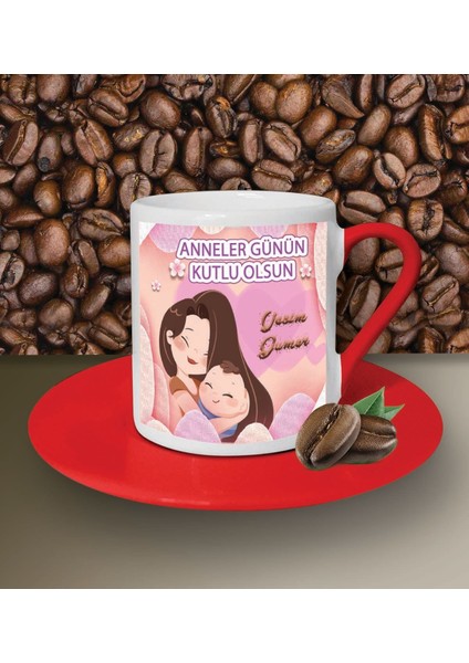 Kişiye Özel Anneler Günün Kutlu Olsun 15 Tasarımlı Kahve Fincanı