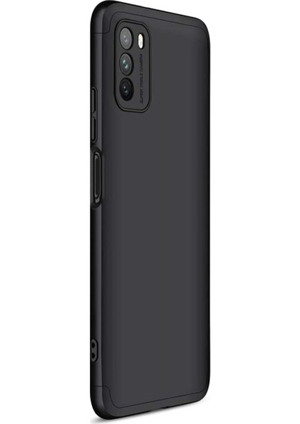 Xiaomi Poco M3 Kılıf Double Dip 360 Protective Siyah