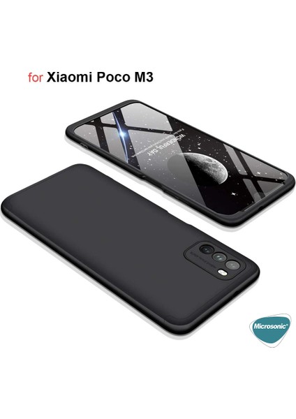 Xiaomi Poco M3 Kılıf Double Dip 360 Protective Siyah