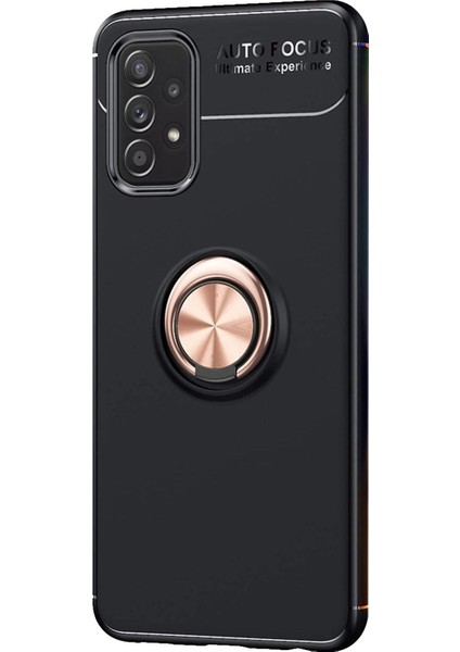 Samsung Galaxy A52 Kılıf Kickstand Ring Holder Siyah Rose fiyatları