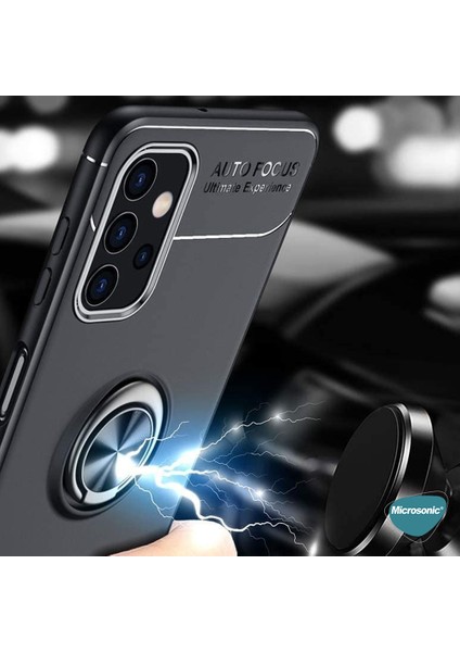 Samsung Galaxy A52 Kılıf Kickstand Ring Holder Siyah Rose modelleri