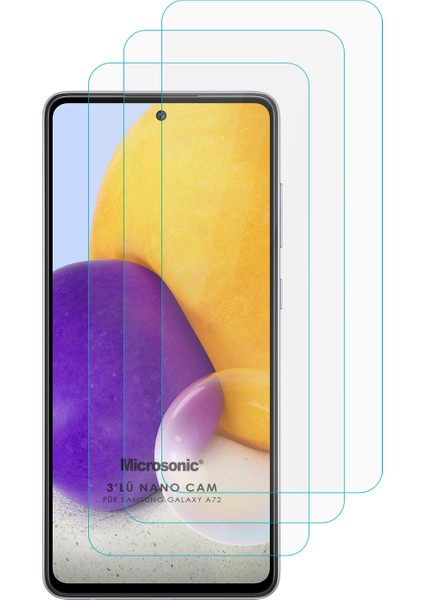 Samsung Galaxy A72 Screen Protector Nano Glass Cam Ekran Koruyucu (3'lü Paket)