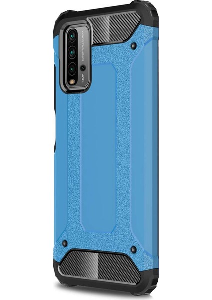 Xiaomi Redmi 9t Kılıf Rugged Armor Mavi