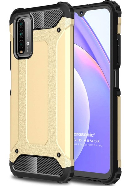 Xiaomi Redmi Note 9 4g Kılıf Rugged Armor Gold