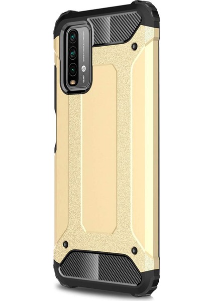 Xiaomi Redmi Note 9 4g Kılıf Rugged Armor Gold