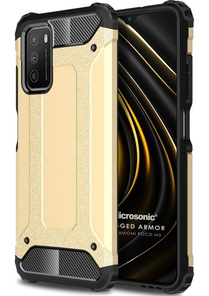 Xiaomi Poco M3 Kılıf Rugged Armor Gold