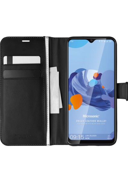 Reeder P13 Blue Max 2020 Kılıf Delux Leather Wallet Siyah