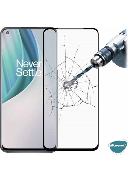 Oneplus Nord N100 Tam Kaplayan Temperli Cam Ekran Koruyucu Siyah