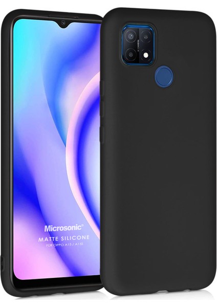 Matte Silicone Oppo A15S Kılıf Siyah
